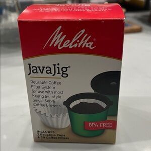 JavaJig Reusable Coffee Filter System - Black and Green (NIB)
